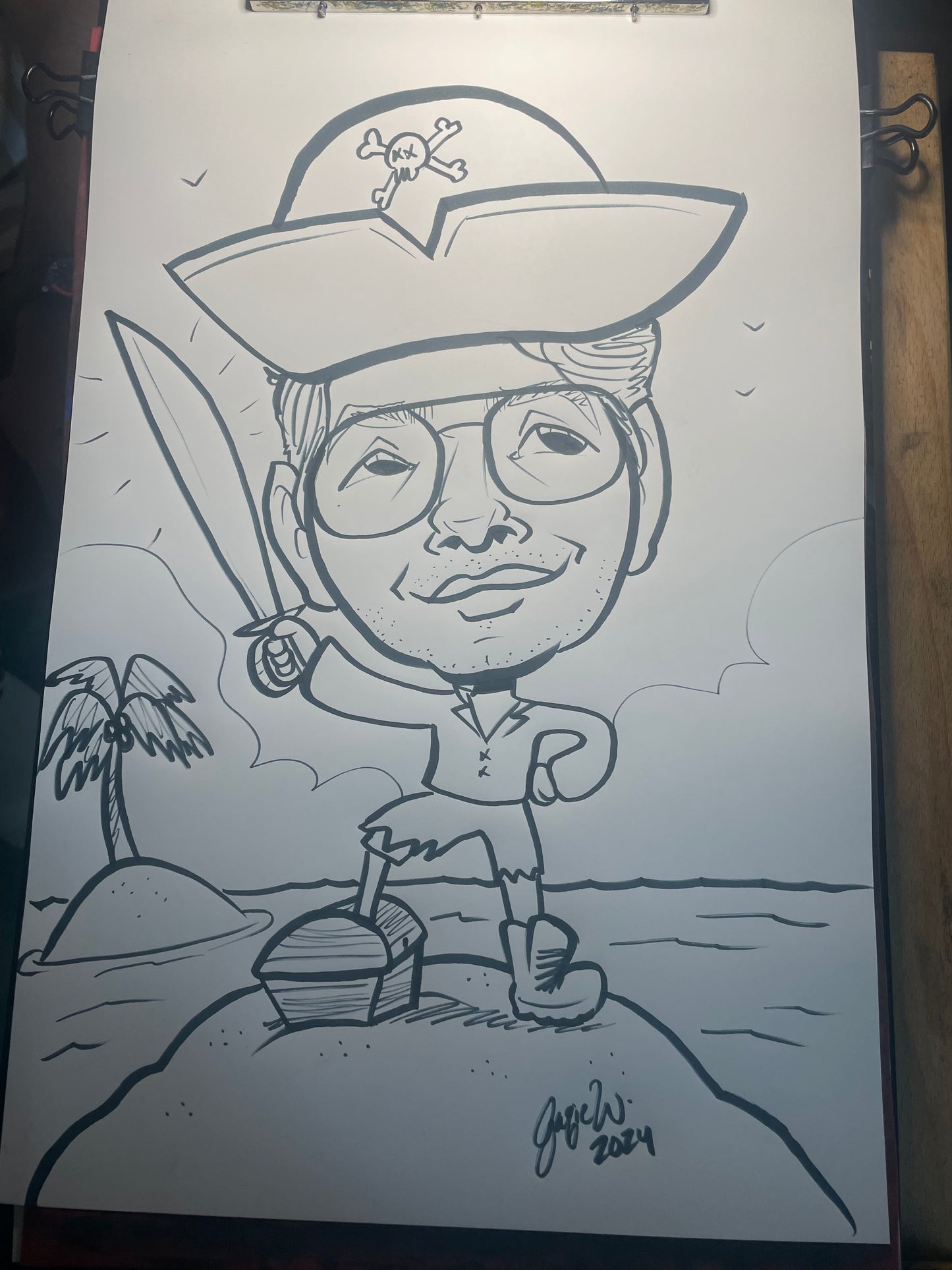 Custom Traditional Caricature - Black & White