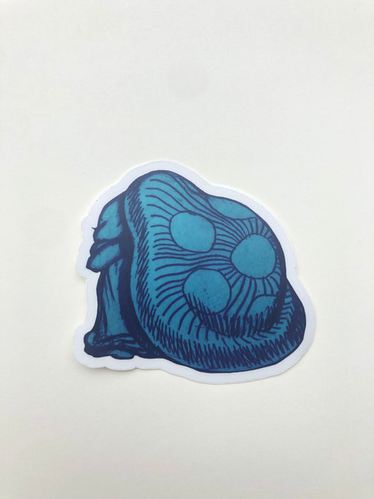 Mushroom Girl Sticker - Blue